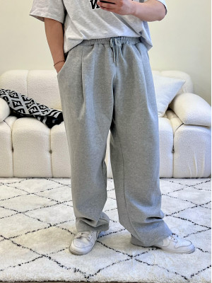 寬鬆摺痕棉質長褲『韓國連線』