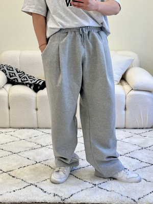 寬鬆摺痕棉質長褲『韓國連線』