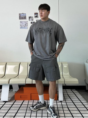 韓國🇰🇷夏天首選短袖!!落肩重工刺繡水洗短袖『韓國連線』