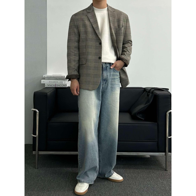 韓國🇰🇷YKK拉鍊螺紋水洗丹寧褲『韓國連線』