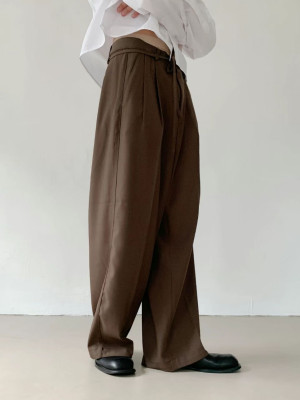 寬鬆綁帶西裝褲『韓國連線』
