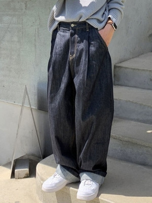 韓國🇰🇷價格親民又質感佳的牛仔褲!復古寬鬆直筒丹寧褲『韓國連線』
