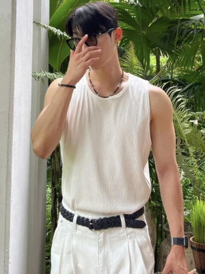 韓國🇰🇷春夏穿起來超舒服的寬鬆螺紋寬肩休閒背心『韓國連線』