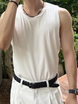 韓國🇰🇷春夏穿起來超舒服的寬鬆螺紋寬肩休閒背心『韓國連線』