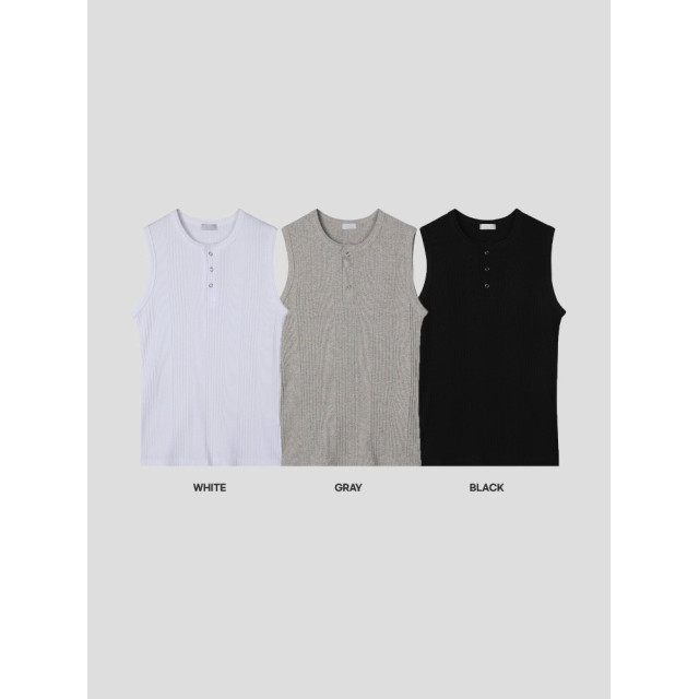 韓國🇰🇷3色亨利領排扣無袖背心『韓國連線』