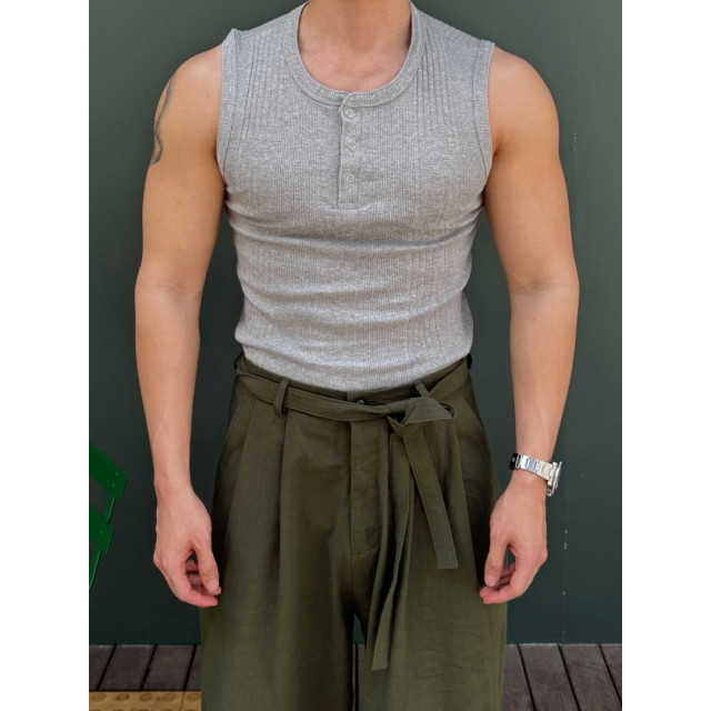 韓國🇰🇷3色亨利領排扣無袖背心『韓國連線』