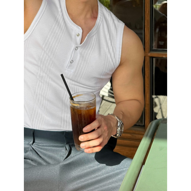 韓國🇰🇷3色亨利領排扣無袖背心『韓國連線』