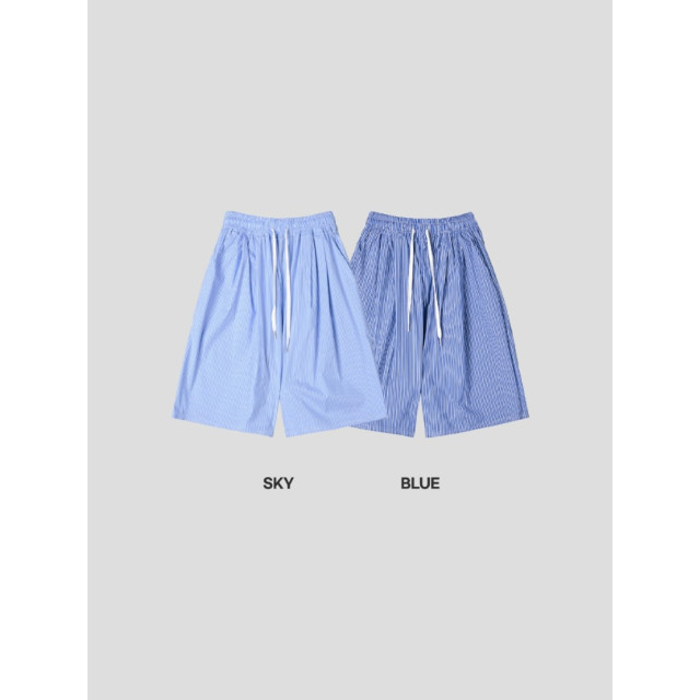 韓國🇰🇷2色夏季薄款條紋寬鬆七分褲『韓國連線』