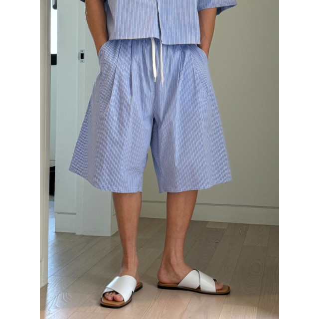 韓國🇰🇷2色夏季薄款條紋寬鬆七分褲『韓國連線』