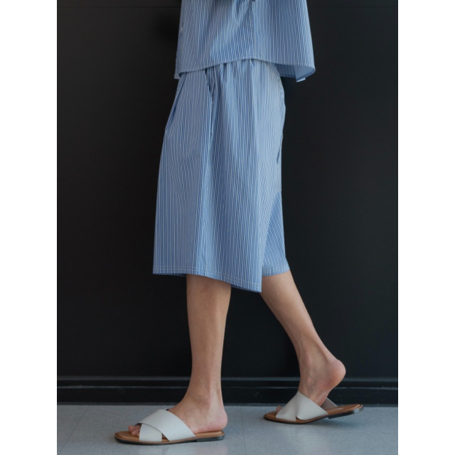 韓國🇰🇷2色夏季薄款條紋寬鬆七分褲『韓國連線』