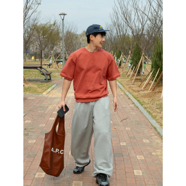 韓國🇰🇷4色落肩純棉寬鬆短袖『韓國連線』