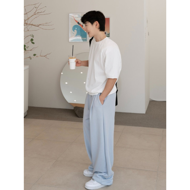 韓國🇰🇷寬鬆毛圈捲邊直筒休閒褲『韓國連線』