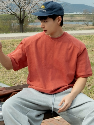 韓國🇰🇷4色落肩純棉寬鬆短袖『韓國連線』