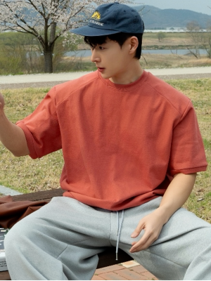 韓國🇰🇷4色落肩純棉寬鬆短袖『韓國連線』