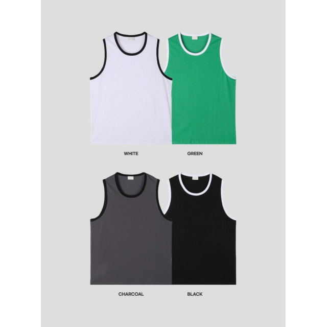 韓國🇰🇷簡約黑白拼接線無袖背心『韓國連線』