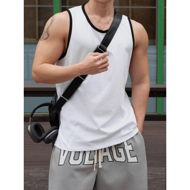 韓國🇰🇷簡約黑白拼接線無袖背心『韓國連線』