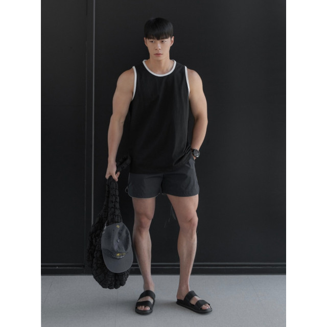 韓國🇰🇷簡約黑白拼接線無袖背心『韓國連線』