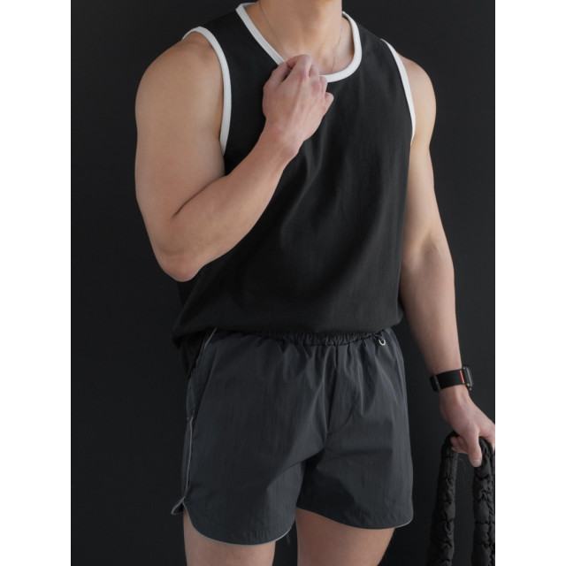 韓國🇰🇷簡約黑白拼接線無袖背心『韓國連線』