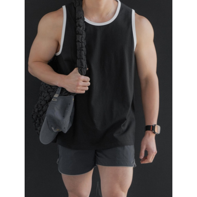 韓國🇰🇷簡約黑白拼接線無袖背心『韓國連線』