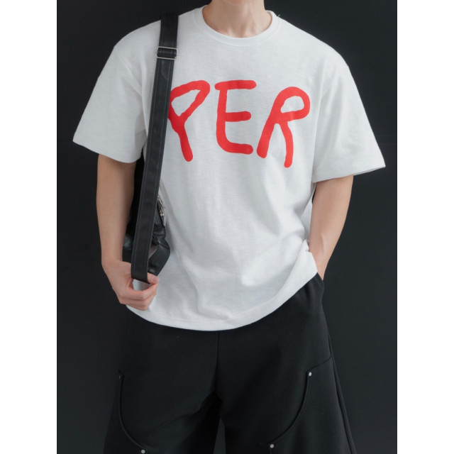 韓國🇰🇷overfit3色印花寬鬆短袖『韓國連線』