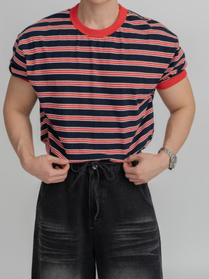 韓國🇰🇷多色條紋圓領短袖『韓國連線』