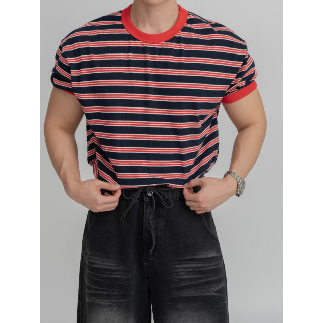 韓國🇰🇷多色條紋圓領短袖『韓國連線』