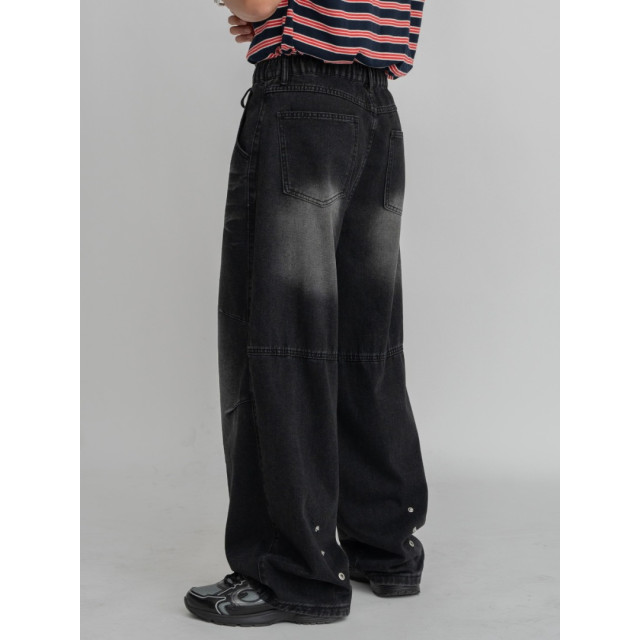 韓國🇰🇷2色抽繩鬆筋帶掐折寬鬆丹寧褲『韓國連線』