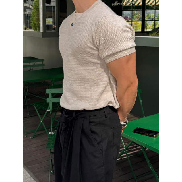 韓國🇰🇷3size單扣亨利領針織短袖『韓國連線』