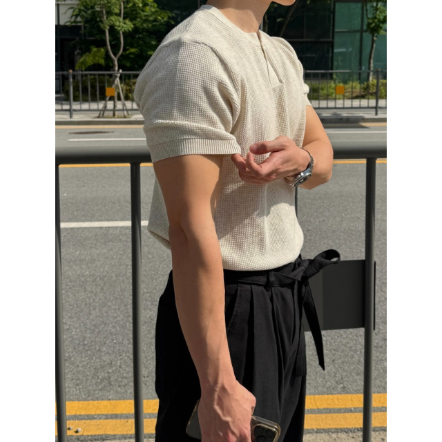 韓國🇰🇷3size單扣亨利領針織短袖『韓國連線』