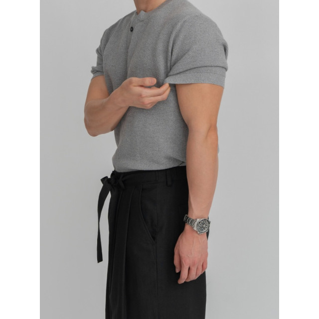 韓國🇰🇷3size單扣亨利領針織短袖『韓國連線』