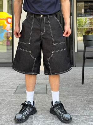 韓國🇰🇷重工過膝拼接線丹寧短褲『韓國連線』