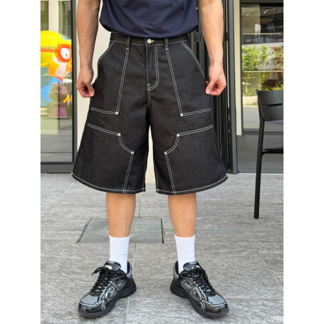 韓國🇰🇷重工過膝拼接線丹寧短褲『韓國連線』