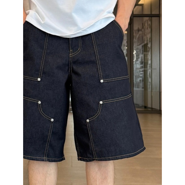韓國🇰🇷重工過膝拼接線丹寧短褲『韓國連線』