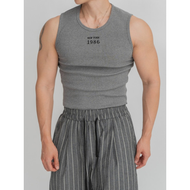 韓國🇰🇷3色1986NY線條顯壯背心『韓國連線』