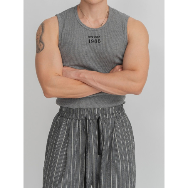 韓國🇰🇷3色1986NY線條顯壯背心『韓國連線』