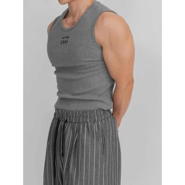 韓國🇰🇷3色1986NY線條顯壯背心『韓國連線』