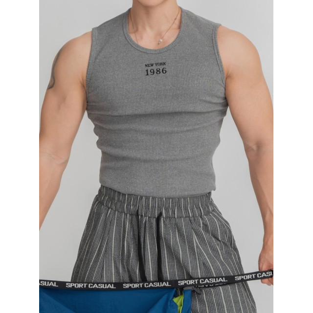 韓國🇰🇷3色1986NY線條顯壯背心『韓國連線』