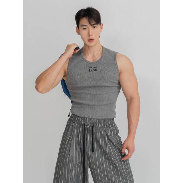 韓國🇰🇷3色1986NY線條顯壯背心『韓國連線』