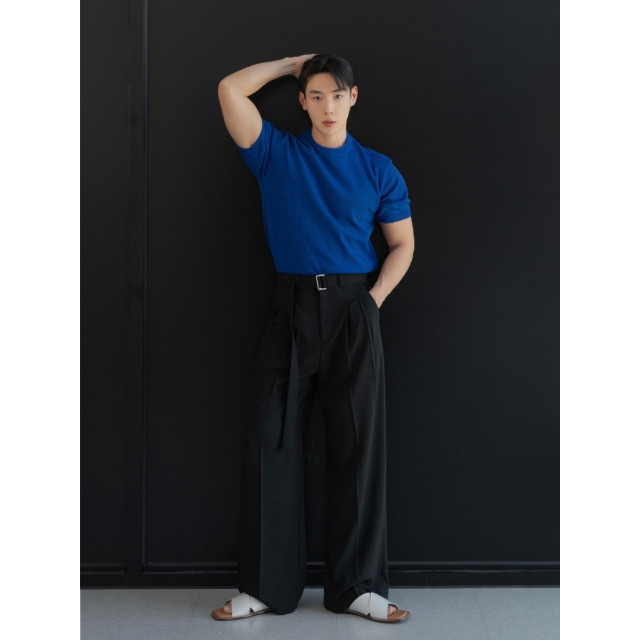 韓國🇰🇷薄款腰帶雙摺西裝褲『韓國連線』