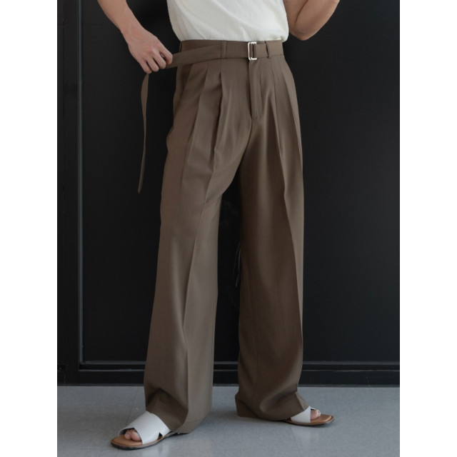 韓國🇰🇷薄款腰帶雙摺西裝褲『韓國連線』