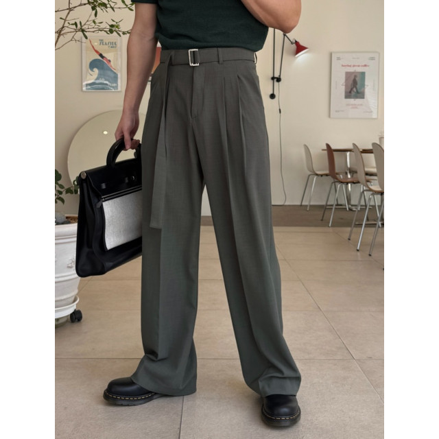 韓國🇰🇷薄款腰帶雙摺西裝褲『韓國連線』