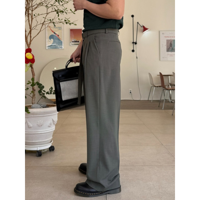 韓國🇰🇷薄款腰帶雙摺西裝褲『韓國連線』