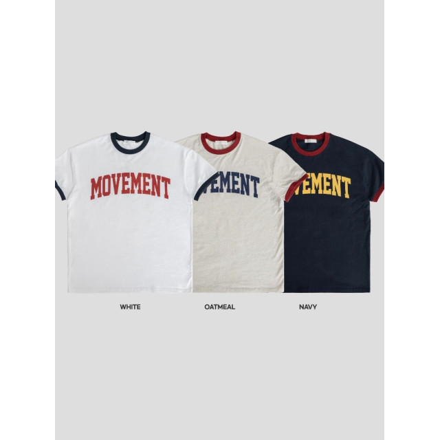 韓國🇰🇷圓領撞色印花合身短袖『韓國連線』