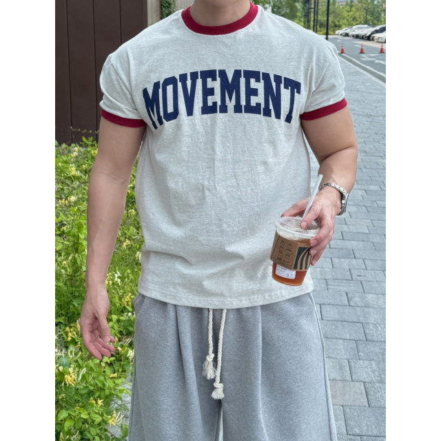 韓國🇰🇷圓領撞色印花合身短袖『韓國連線』