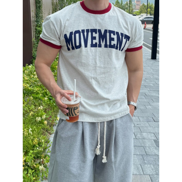 韓國🇰🇷圓領撞色印花合身短袖『韓國連線』