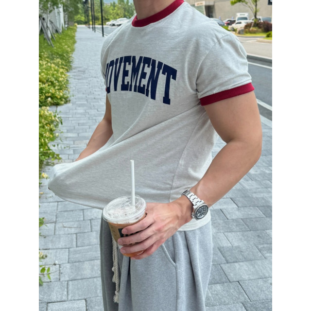 韓國🇰🇷圓領撞色印花合身短袖『韓國連線』