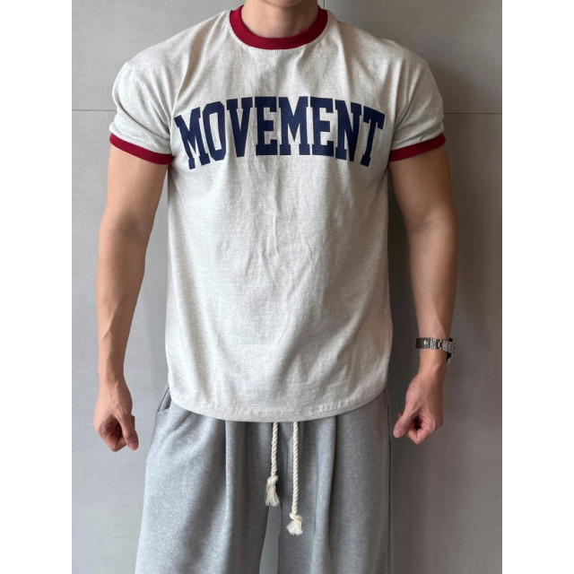 韓國🇰🇷圓領撞色印花合身短袖『韓國連線』