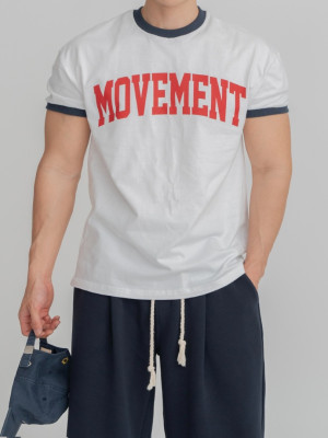 韓國🇰🇷圓領撞色印花合身短袖『韓國連線』