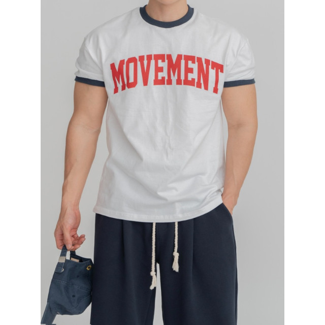 韓國🇰🇷圓領撞色印花合身短袖『韓國連線』