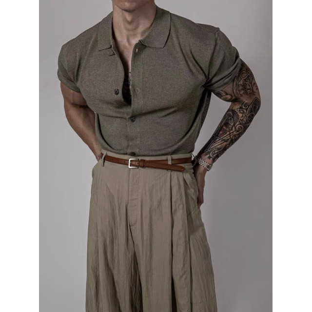 韓國🇰🇷4色亞麻混紡開襟針織襯衫『韓國連線』